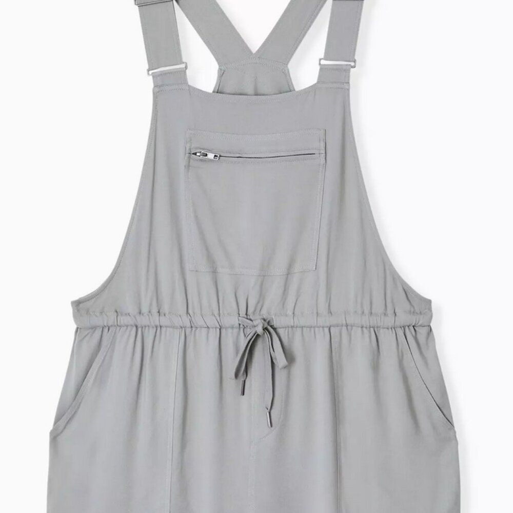 Torrid 00 Gray Twill Short Overalls Military Overall Romper